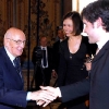 With the Italian State-President Giorgio Napolitano after the concert in Palazzo Quirinale, Rome